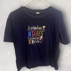 Kids Wish Network NWOT Tee T Shirt L Large Unisex Blue I MAKE WISHES